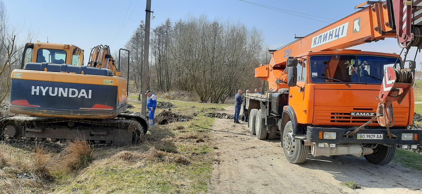 Пошкодження газопроводу середнього тиску у селі Галущинці на Тернопільщині
